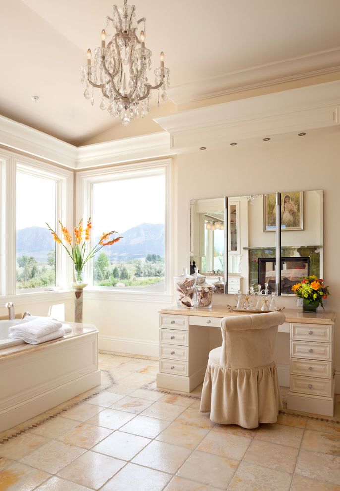 Bathroom Vanity with Makeup Station with Traditional Bathroom Makeup Vanity