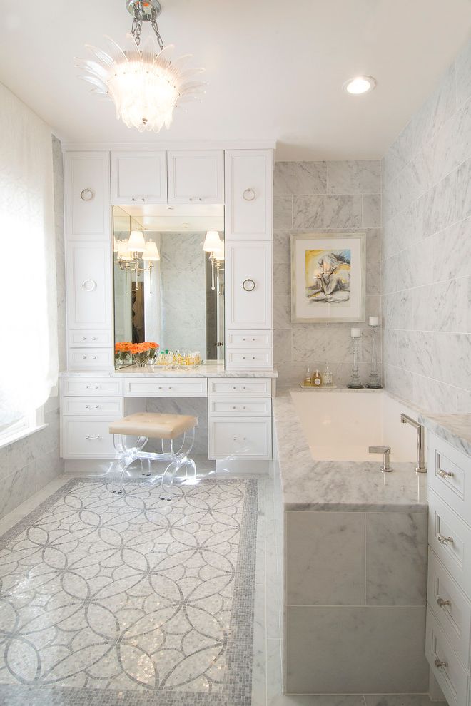 Bathroom Vanity with Makeup Station with Transitional Bathroom Makeup Vanity