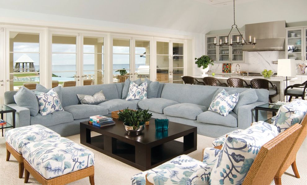 Big Softie Sectional with Contemporary Living Room Open Floor Plan