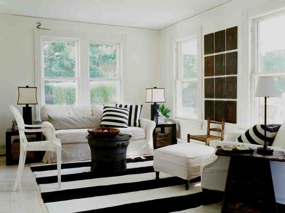Black and White Checkered Area Rug with Shabby Chic Style Living Room Black Table Lamp