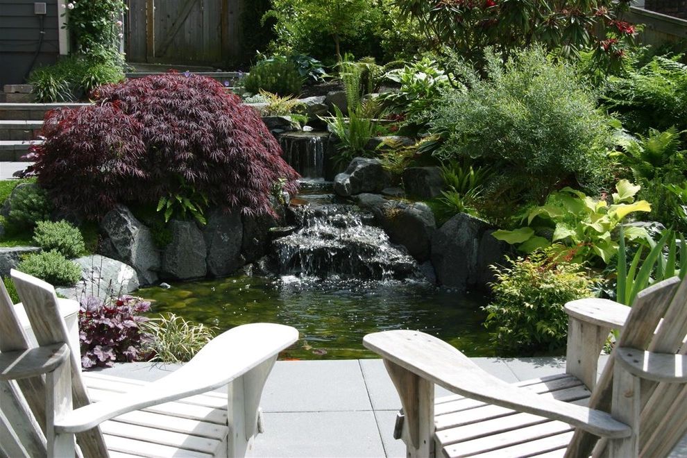 Bottom Load Water Cooler with Contemporary Landscape Gravel