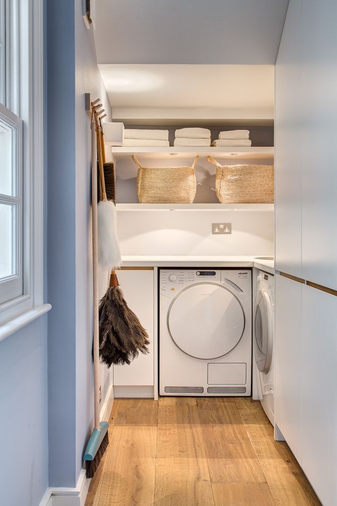 Bottom Load Water Cooler with Contemporary Laundry Room Mop