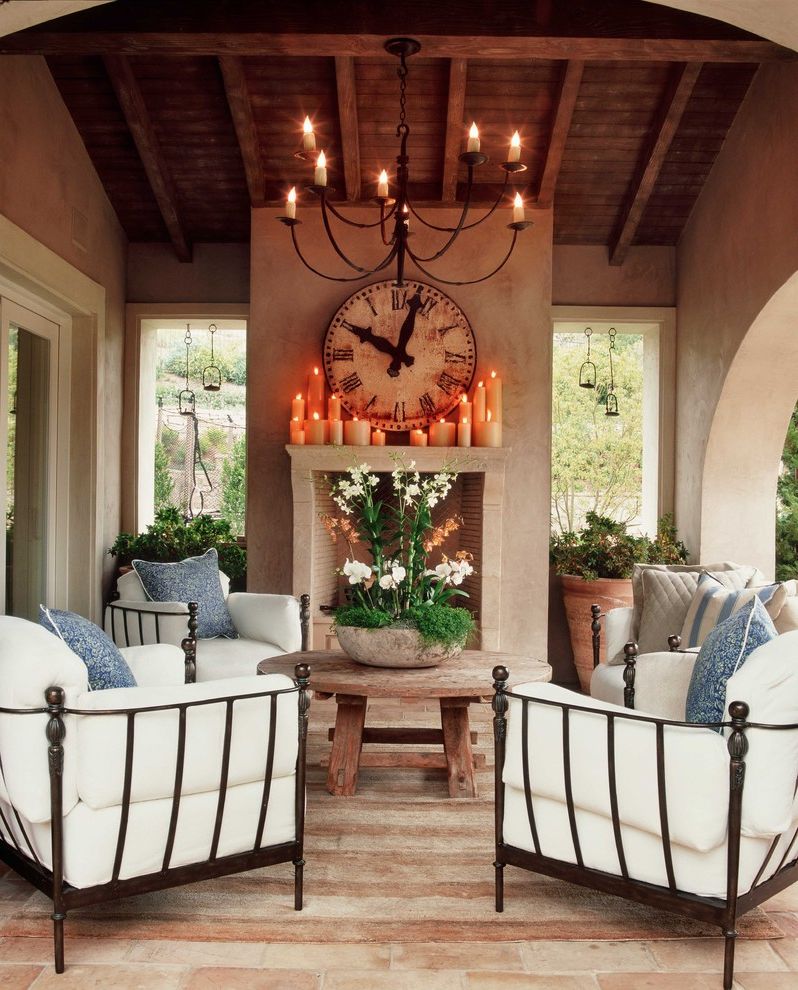 Candles with Rings Inside with Shabby Chic Style Patio Terra Cotta
