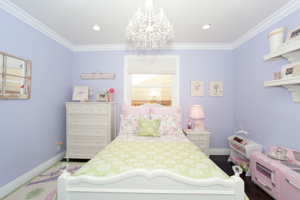 Chandelier for Girl Bedroom with Traditional Kids Dresser