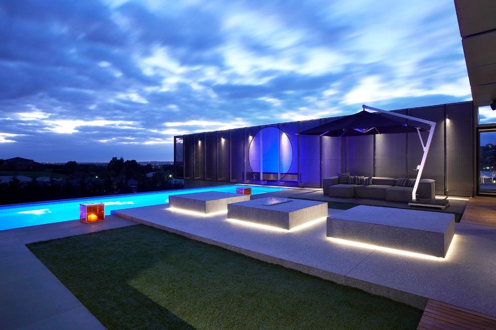 Cheap Couches for Sale Under $100 with Contemporary Pool Backlighting