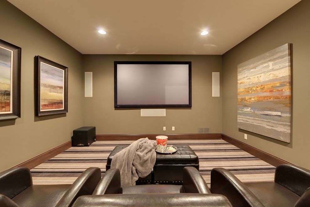 Cheap Flat Screen Tvs with Traditional Home Theater Brown Baseboard