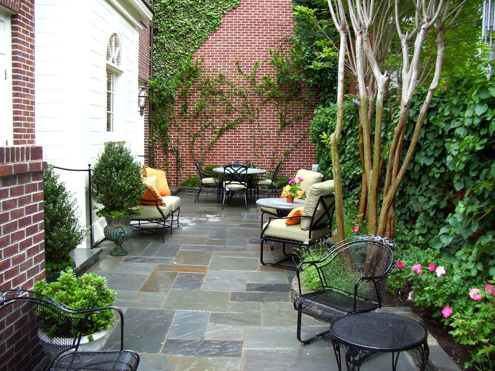 Cheap Patio Furniture Sets with Traditional Patio Potted Plants