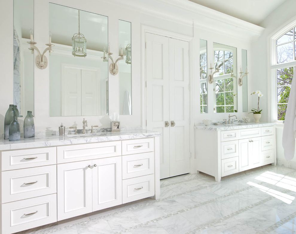 Cobalt Blue Pendant Lights with Transitional Bathroom Bright