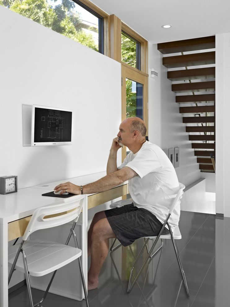 Computer Desk with Hutch Ikea with Modern Home Office Wood Floating Stairs