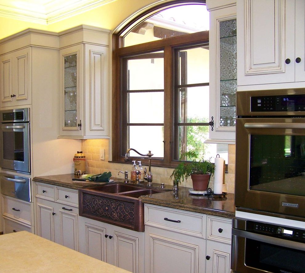 Copper Sinks Lowes with Traditional Kitchen Granite Countertops