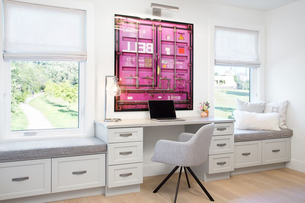 Costco File Cabinet with Transitional Home Office Built in Desk