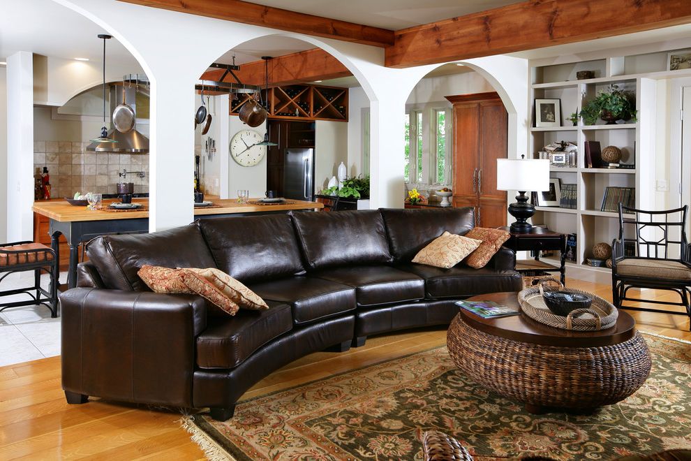 Costco Leather Reclining Sofa with Traditional Living Room Light Wood Floors