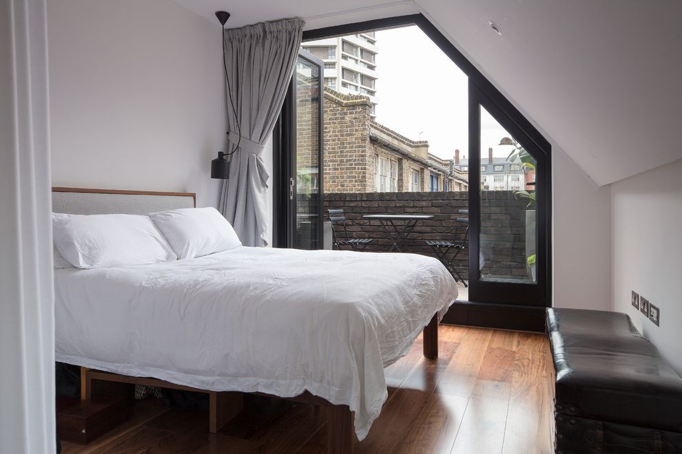 Curtain Rods Angled Windows with Industrial Bedroom Bedroom