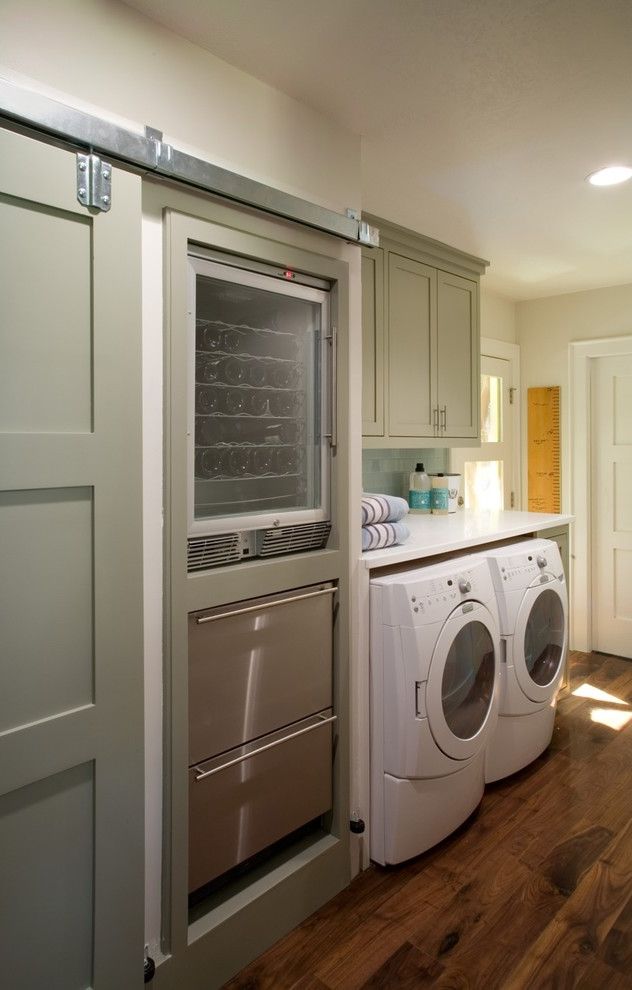 Danby Wine Refrigerator with Traditional Laundry Room Wine Storage