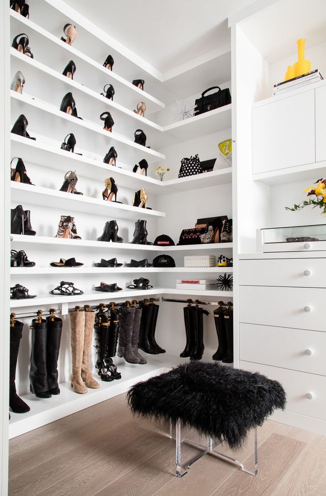 Decorative Garment Rack with Contemporary Closet Built in Dresser
