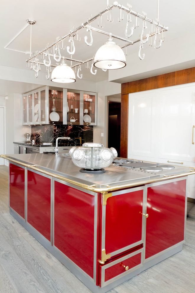 Decorative Garment Rack with Contemporary Kitchen Kitchen Island