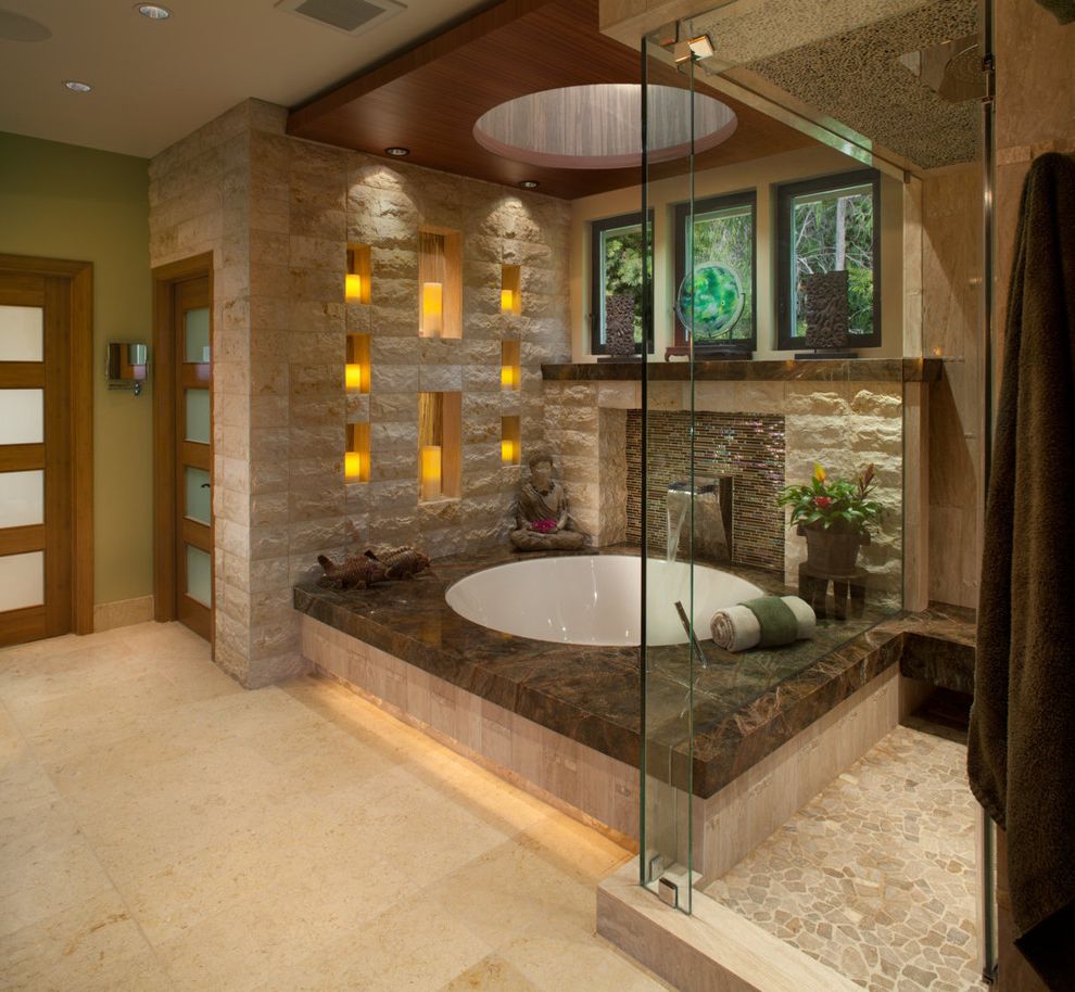 Delta Garden Tub Faucet with Asian Bathroom Green Painted Wall
