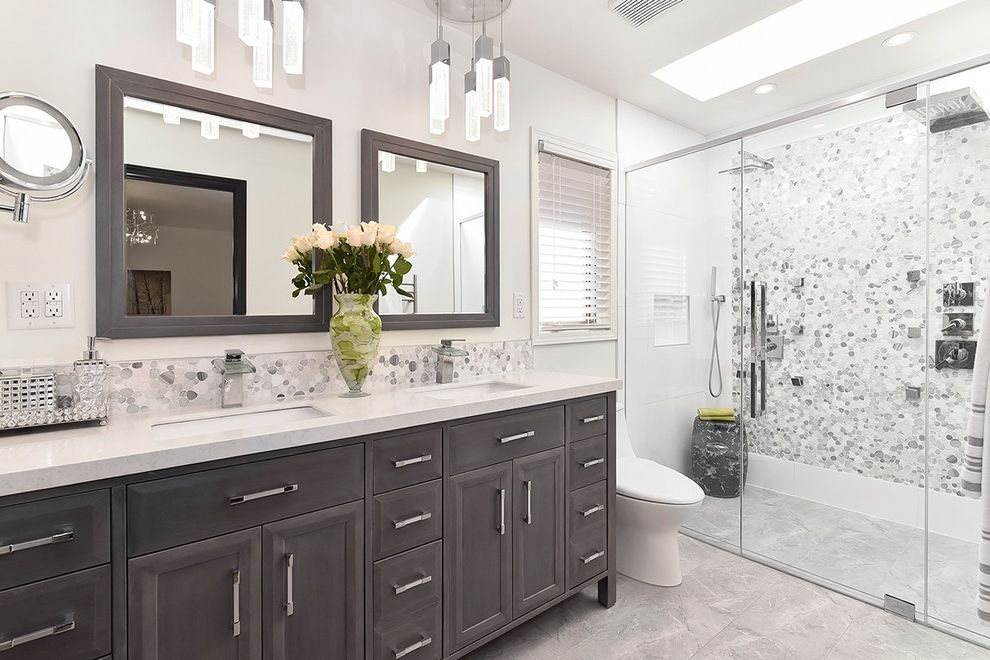 Delta In2ition Bronze with Contemporary Bathroom Bathroom Vanity Lighting