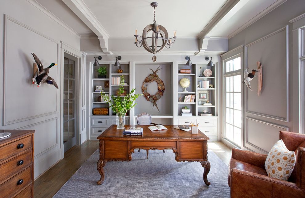 Delta In2ition Bronze with Traditional Home Office Beams
