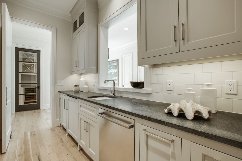 Drop in Farmhouse Sink with Contemporary Kitchen White Marble Counter
