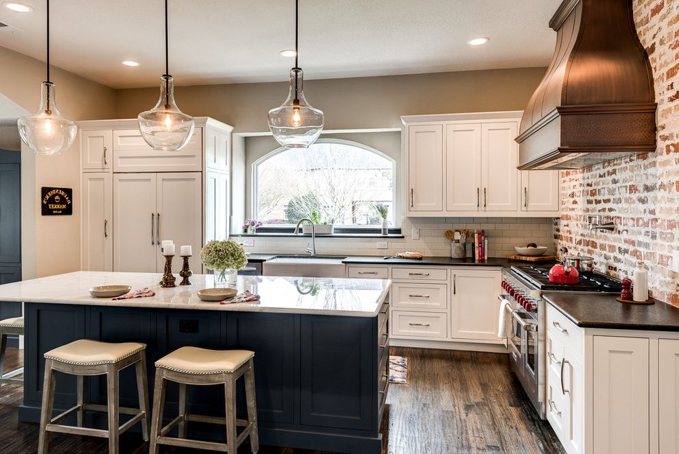 Drop in Farmhouse Sink with Transitional Kitchen White Shaker Cabinets