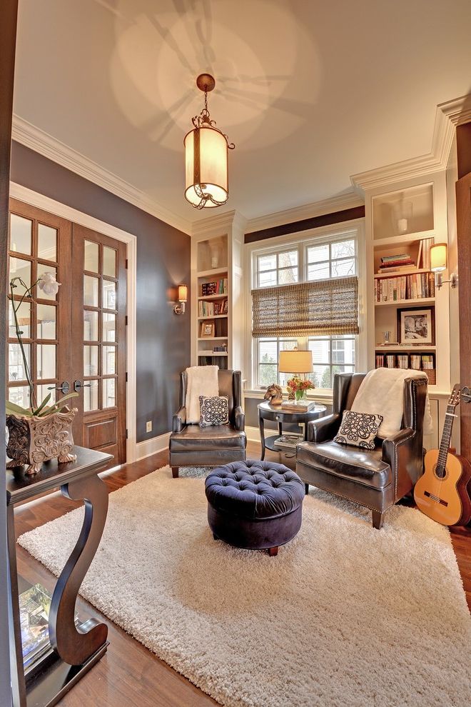 Ethan Allen Recliner Chairs with Traditional Family Room Den