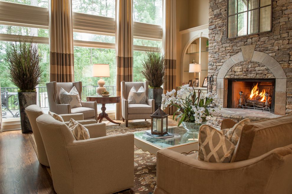 Ethan Allen Recliner Chairs with Traditional Living Room Arch