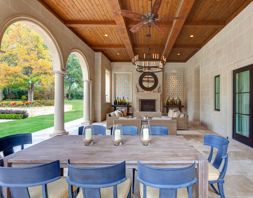 Flush Mount Ceiling Fan Lowes with Mediterranean Patio Outdoor Fireplace
