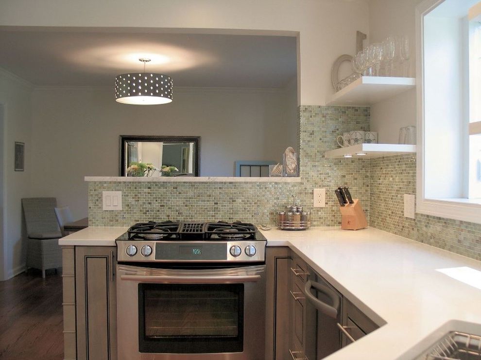 Frigidaire Gallery Stove with Contemporary Kitchen Kitchen Shelves