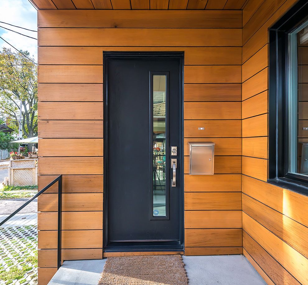 Front Door Curtain Panel with Contemporary Entry Contemporary