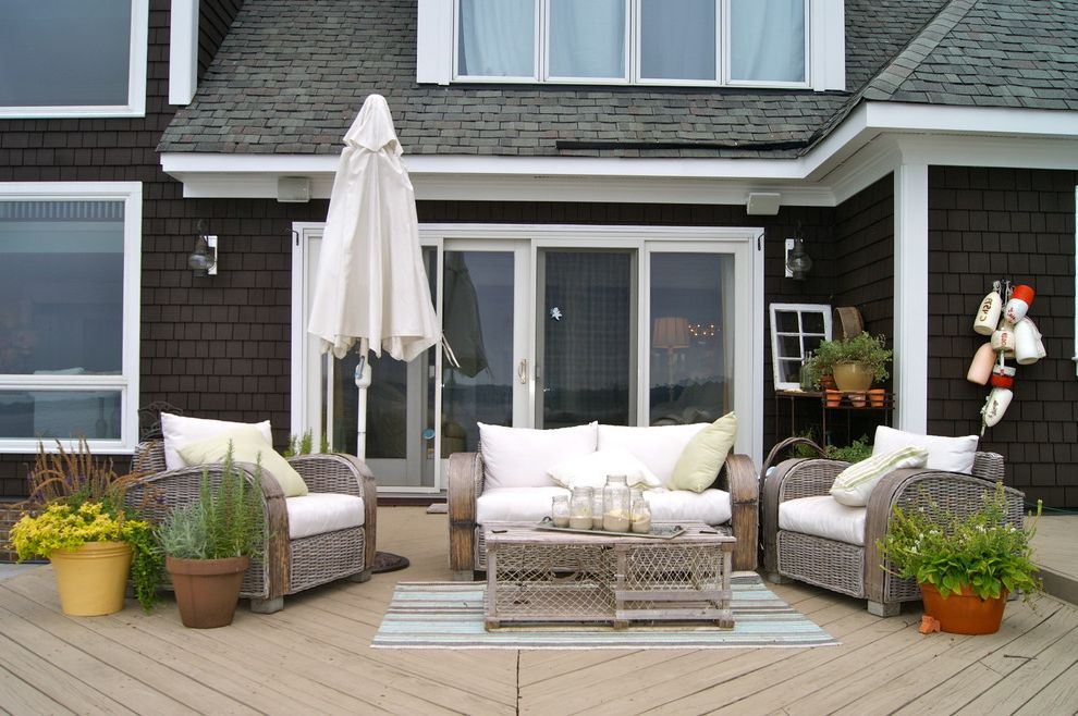 Hampton Bay Patio Furniture Replacement Cushions with Beach Style Deck White Trim