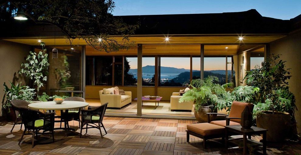 Hampton Bay Patio Furniture Replacement Cushions with Contemporary Patio Dark Wood Deck