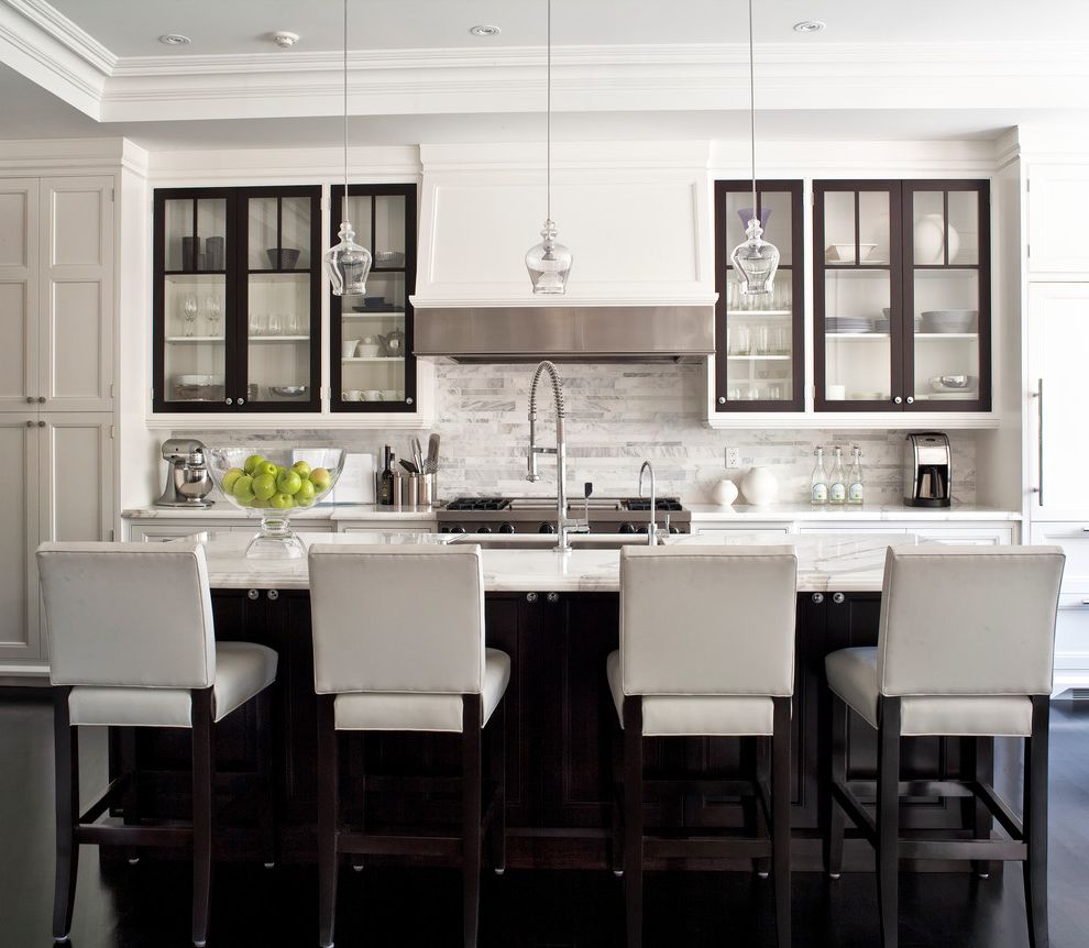 Hansgrohe Metro Higharc Kitchen Faucet with Transitional Kitchen White Marble Countertop