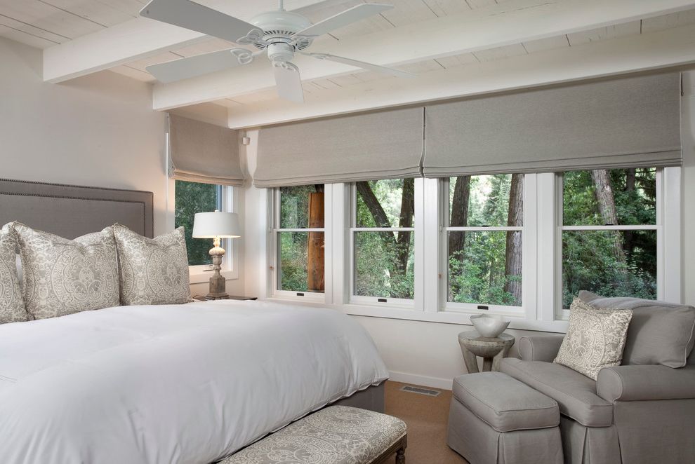 Inexpensive Window Shades with Traditional Bedroom White