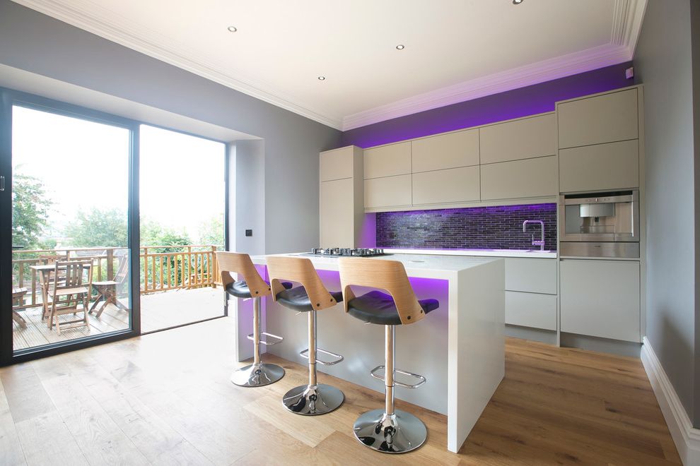 John Timberland Lighting with Contemporary Kitchen Breakfast Bar