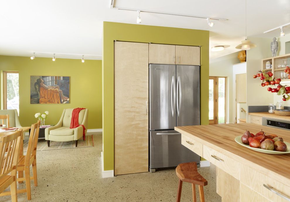 Keggerator with Contemporary Kitchen Exposed Aggregate