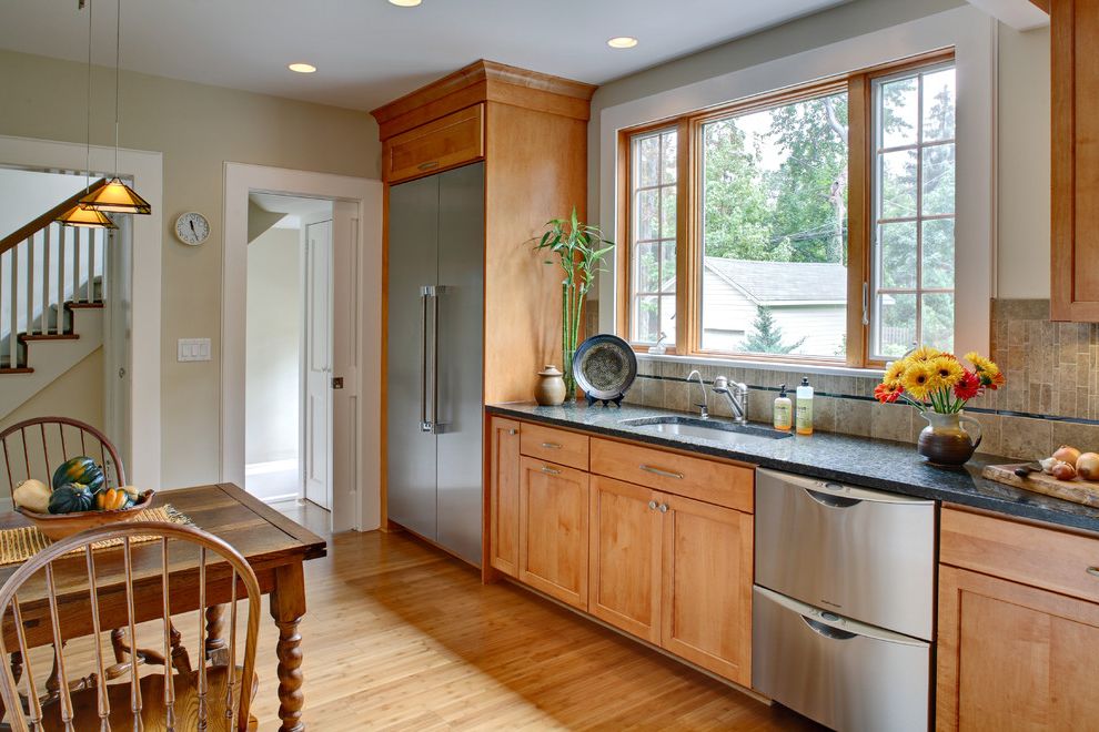 Keggerator with Traditional Kitchen Kitchen Floor