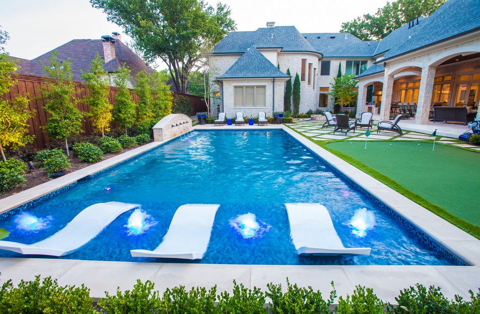 Kingston Brass Faucet  with Mediterranean Pool Synthetic Turf