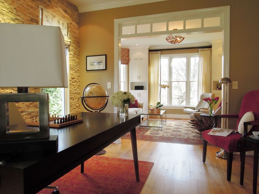 Klaussner Furniture Raleigh Nc with Contemporary Home Office Stacked Stone Interior Wall
