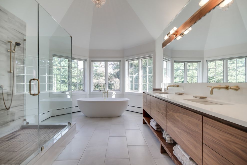 Kohler Freestanding Tub Faucet with Contemporary Bathroom Spa