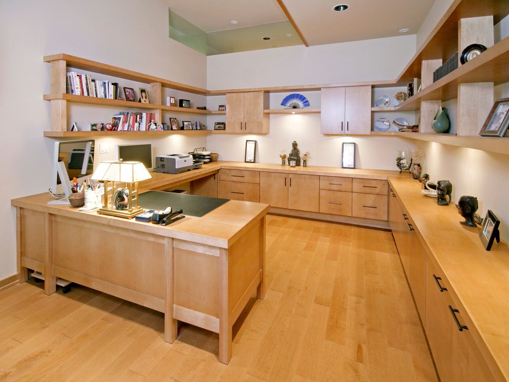 L Shaped Desk with Side Storage Multiple Finishes with Contemporary Home Office Desk Lamp