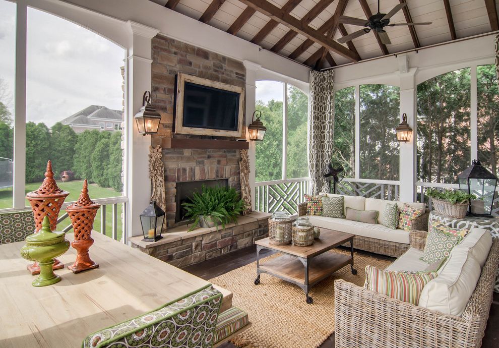 Lowes Bristol Tn with Traditional Porch Stone Fireplace
