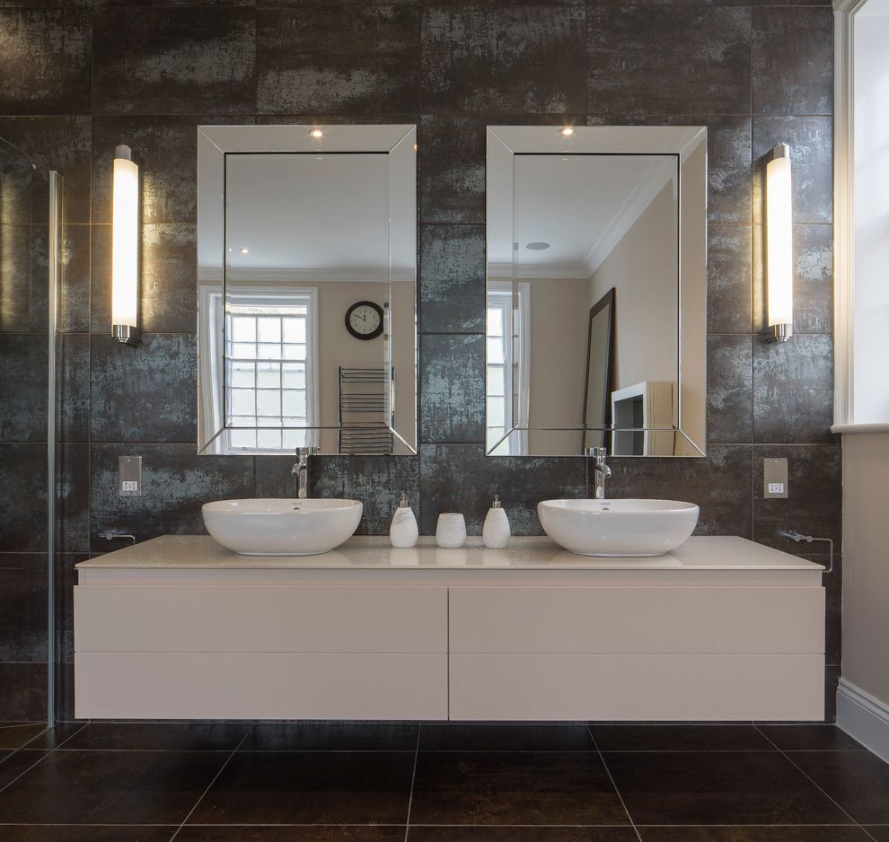 Lowes Vanity Mirrors with Contemporary Bathroom Double Vanity Unit