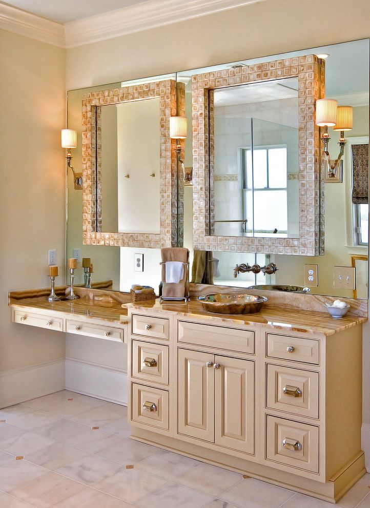 Lowes Vanity Mirrors with Traditional Bathroom Wall Mount Faucet