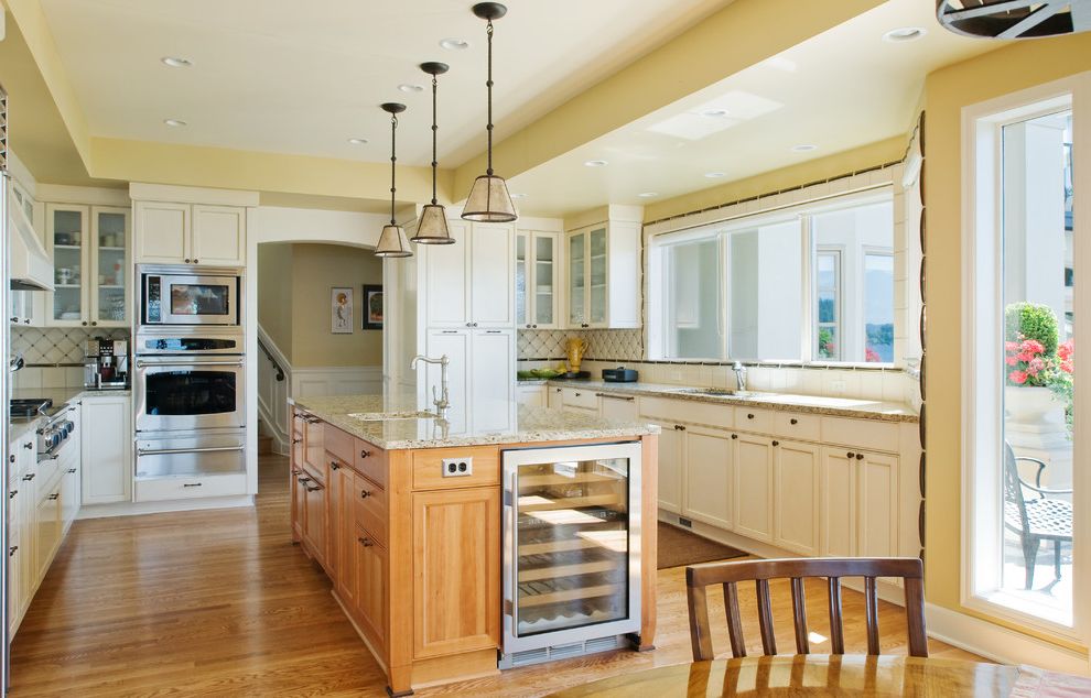 Lowes Wine Cooler with Traditional Kitchen Island Lighting