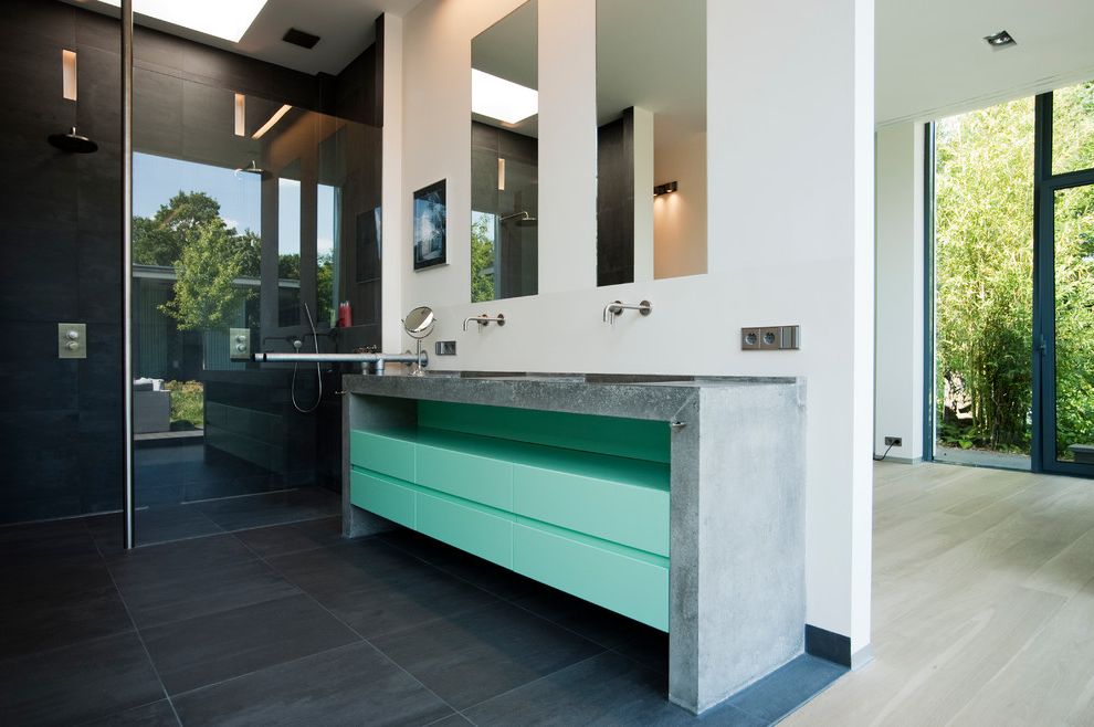 Mint Green Bathroom Rugs with Contemporary Bathroom Concrete Bathroom Sink