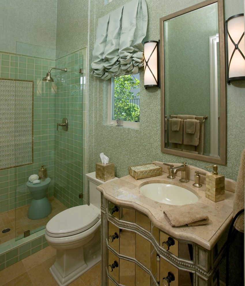 Mint Green Bathroom Rugs with Contemporary Bathroom Vanity