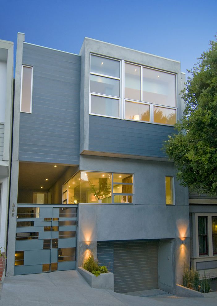 Modern Metal Gate Designs with Modern Exterior Modern Lighting