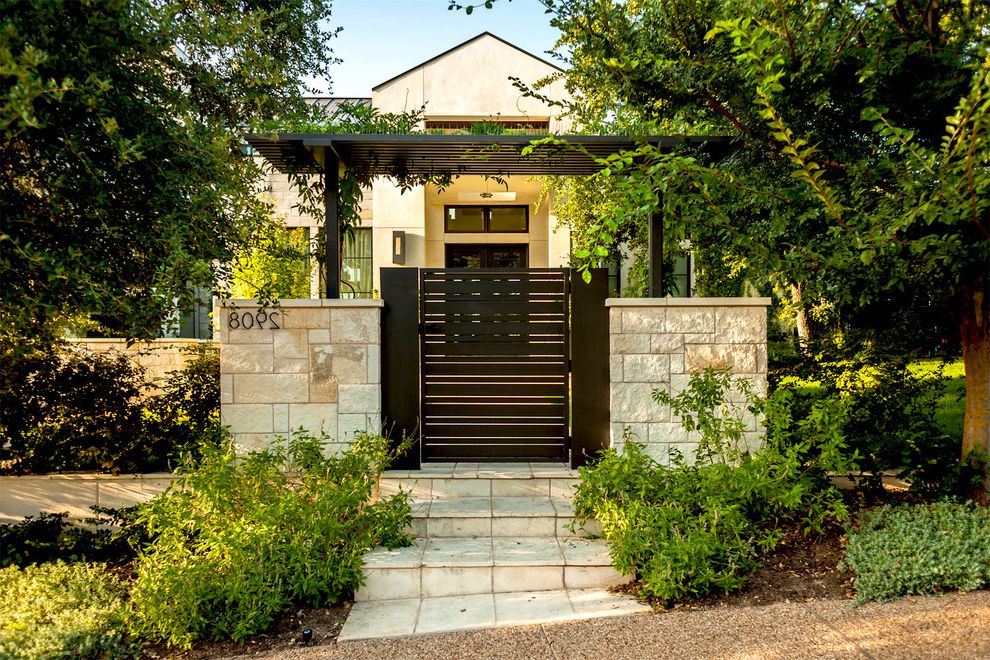 Modern Metal Gate Designs with Traditional Exterior White Exterior Ideas