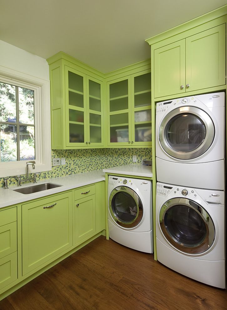 Notre Dame Colors with Contemporary Laundry Room Tile Backsplash